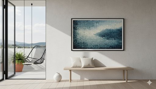 Sky Mosaic: Dreamy Blue Grid