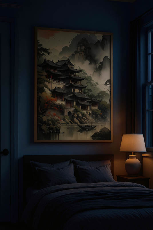 Serene Pagoda Lake Retreat