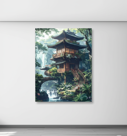 Enchanting Pagoda Waterfall Haven