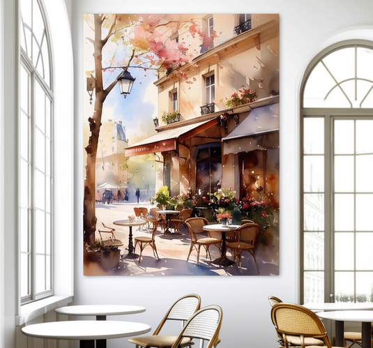 Parisian Cafe Spring Morning