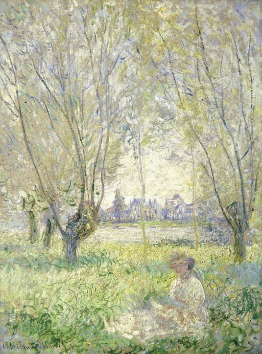 Monet- Woman Seated Under The Wellow, 1880