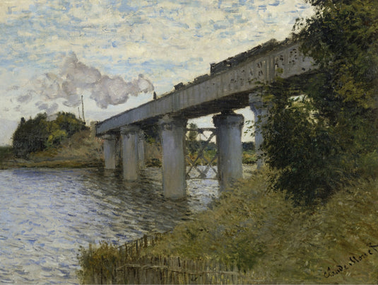 Monet- The Railroad Bridge In Argenteui, 1874