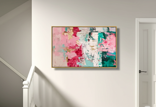 Blush & Teal Abstract Embrace