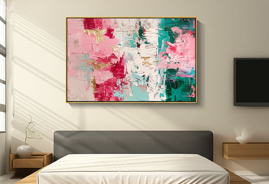 Blush & Teal Abstract Embrace
