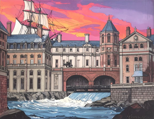 Crimson Sunset Over Grand Harbor