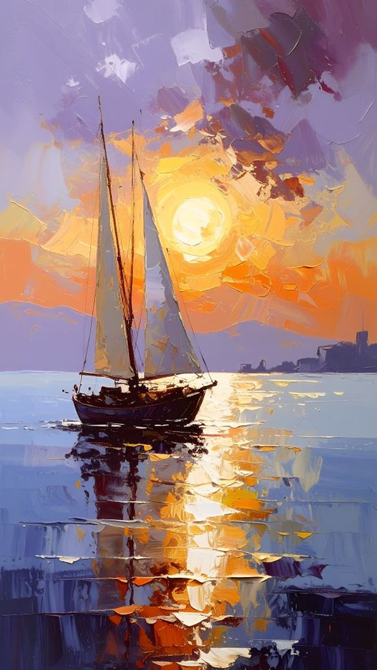 Sunset Sail on Lavender Seas