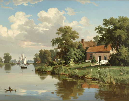 Dutch Summer Riverbank Serenity