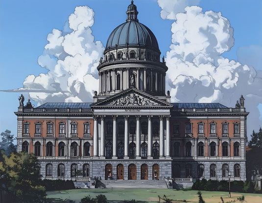 Majestic Dome Under Clouded Skies