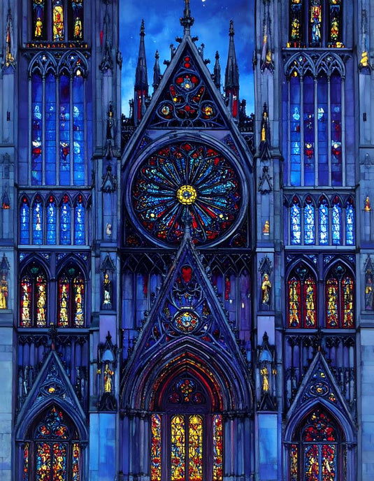 Gothic Night Cathedral Rose Window