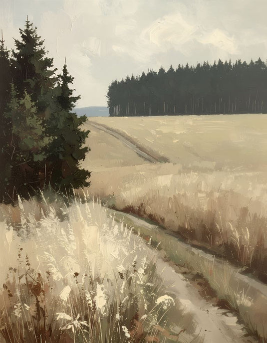 Sun-Drenched Field and Forest Path