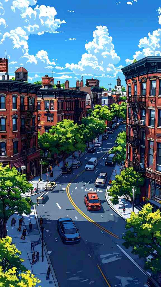 Urban Charm: Sunny Cityscape