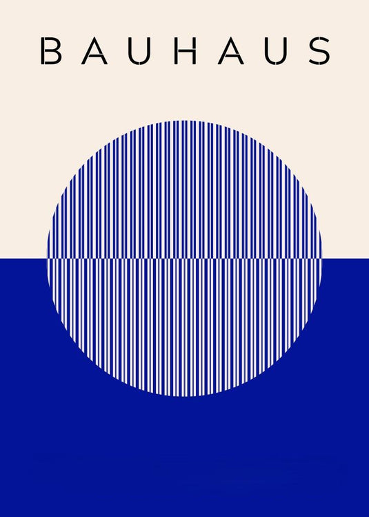 Blue Stripes Bauhaus Circle