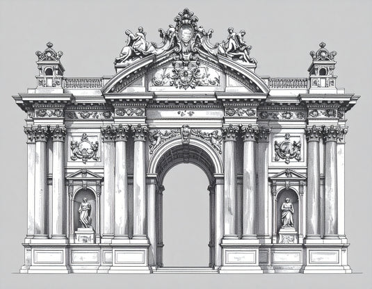 Title: Baroque Grandeur Archway Sketch