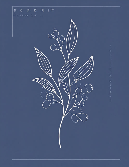 Serene Berries: Minimalist Line Art