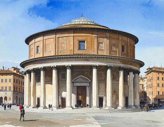 Rome's Ancient Pantheon Watercolor