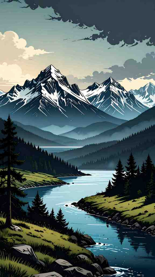 Majestic Peaks, Serene Waters