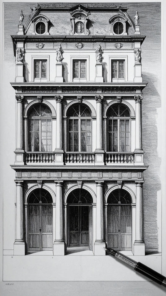 Parisian Grandeur Architectural Sketch