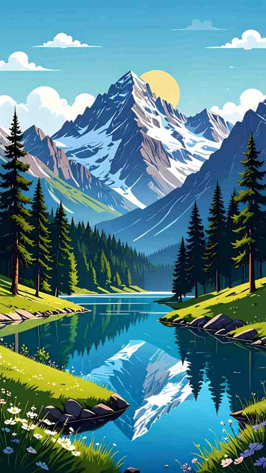 Majestic Peaks, Serene Waters