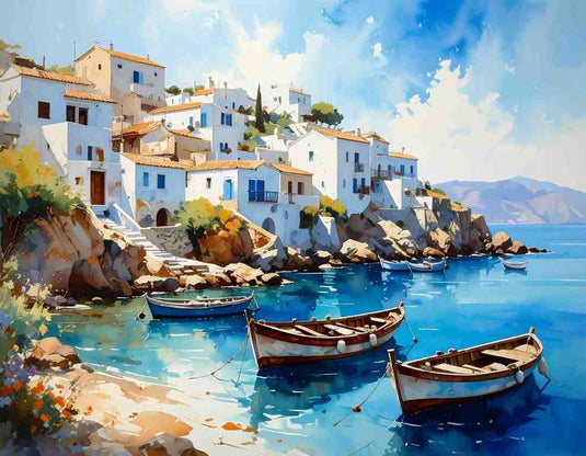 Mediterranean Calm: Coastal Village Serenity