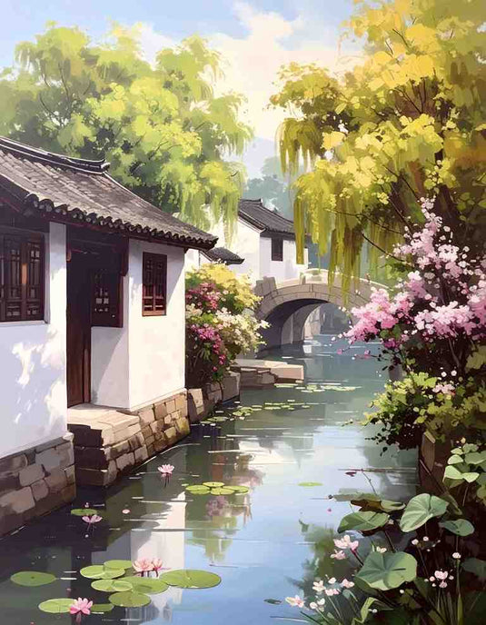 Serene Waterside Village
