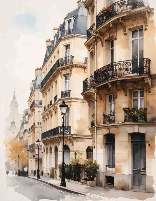 Parisian Street Charm Watercolor