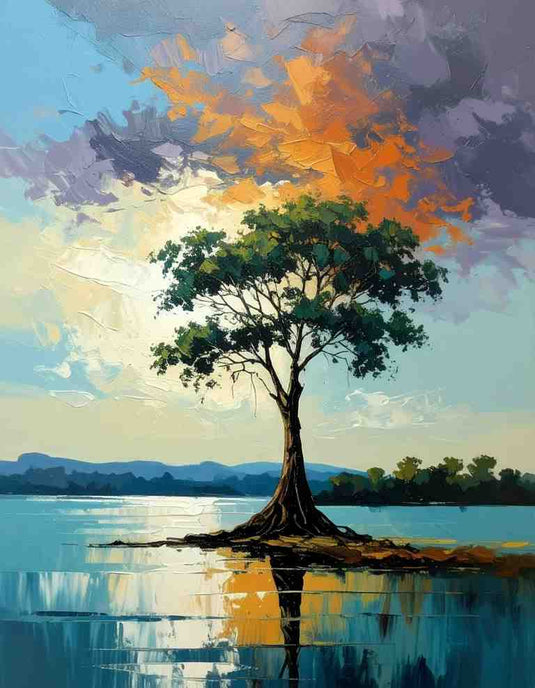 Serene Waters, Vibrant Sky