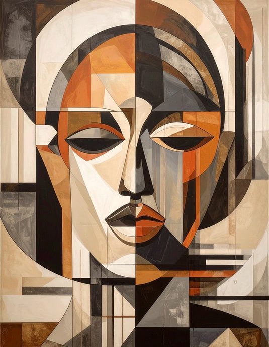 Geometric Grace: Abstract Woman Portrait