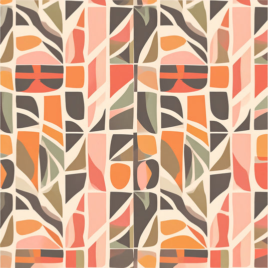 Earthen Hues Abstract Geometric Pattern