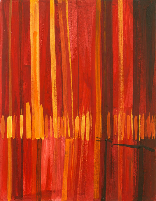 Crimson Hues Abstract Vertical Strokes