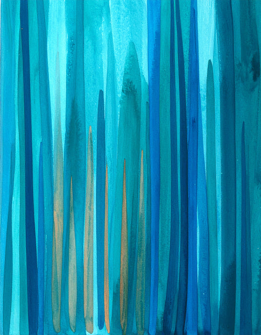 Teal Serenity: Abstract Vertical Flow