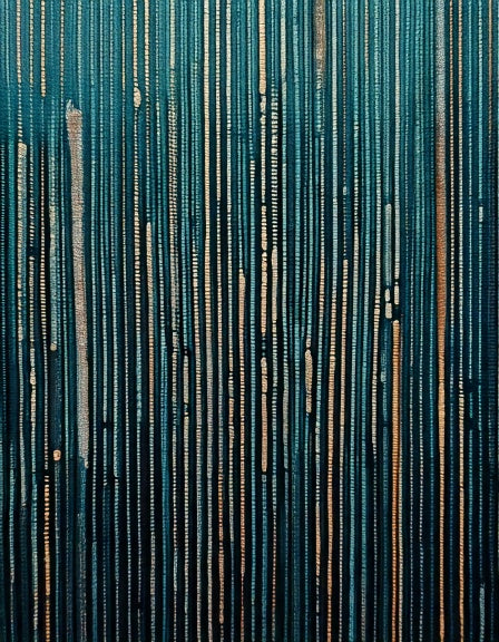 Teal & Gold Rain Abstract