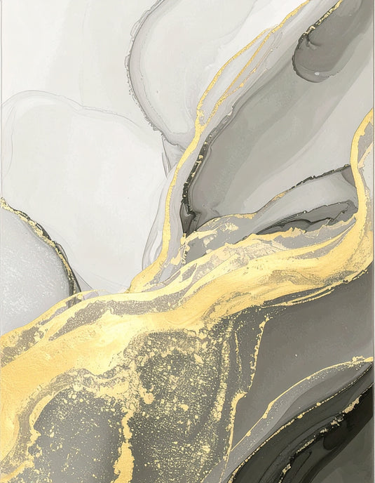 Golden Embrace: Abstract Marble Flow