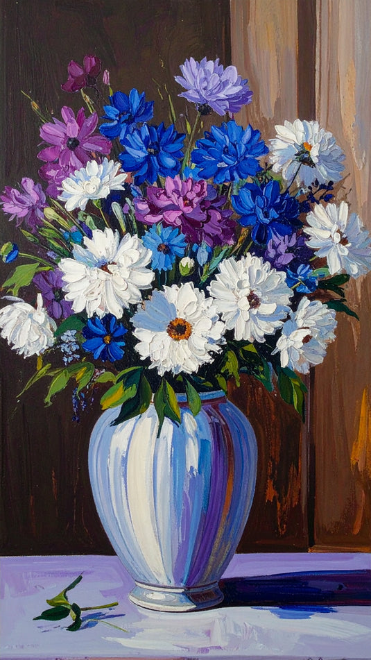 Vibrant Still Life: Bouquet of Blues
