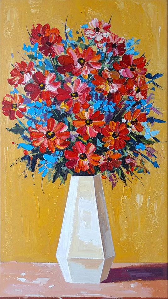 Vibrant Blooms in Modern Vase