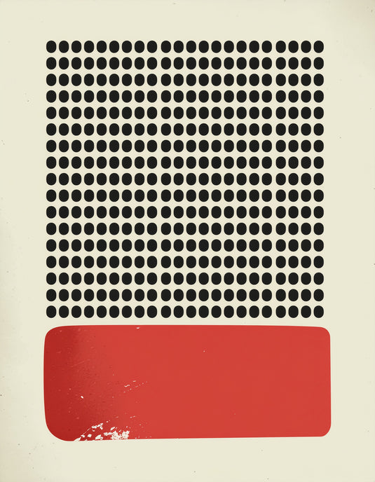 Crimson Rhythm: Minimalist Dot Matrix