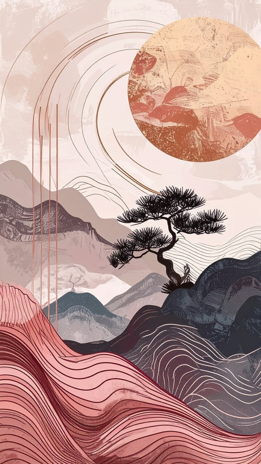 Zen Serenity: Mountain Sunset