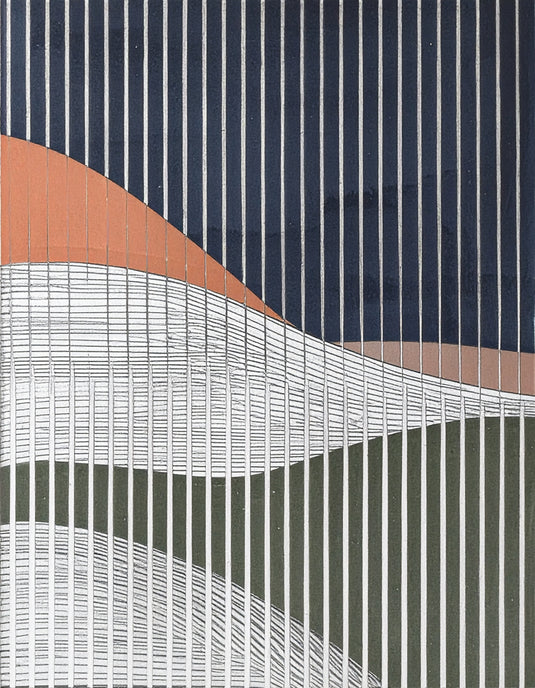 Serene Abstract Landscape with Vertical Lines