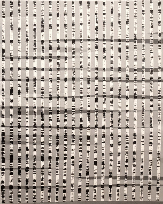 Monochromatic Rhythms: Woven Grid Abstract