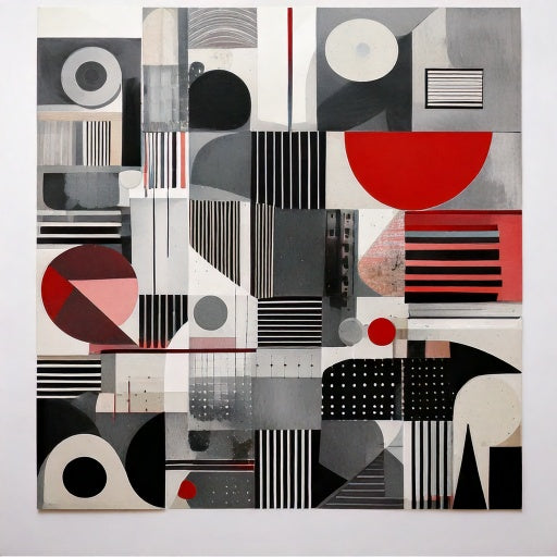 Crimson & Graphite Geometric Harmony