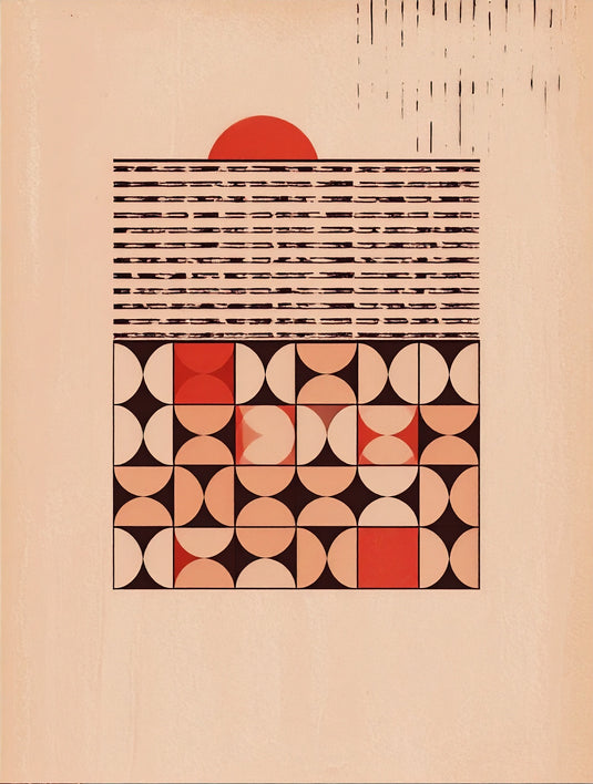 Mid-Century Modern Geometric Sunset