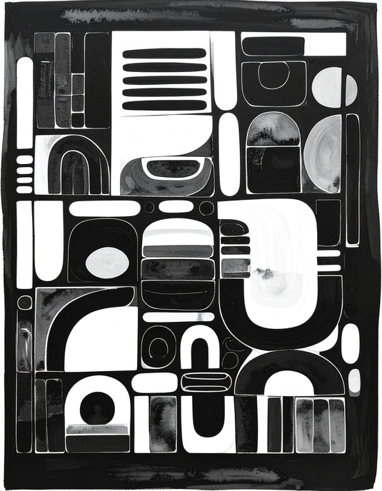 Monochromatic Abstract Geometric Harmony