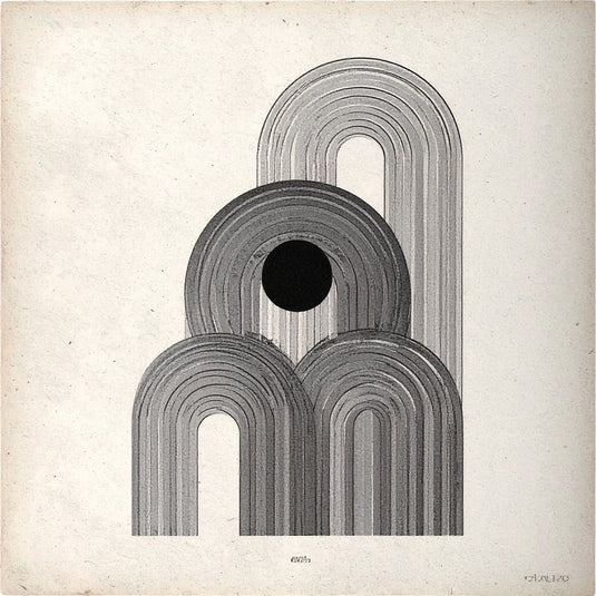 Abstract Arches: Minimalist Greyscale Harmony