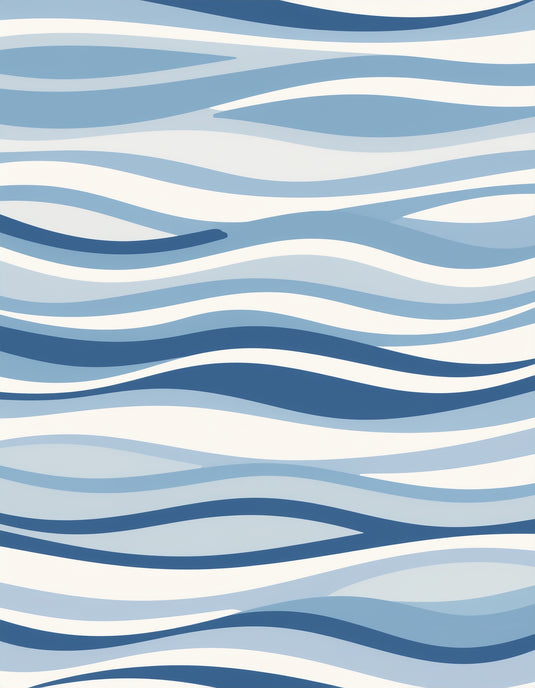 Serene Blue Waves Abstract Art