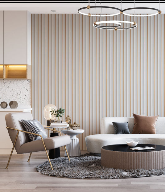 Minimalist White & Gold Strips