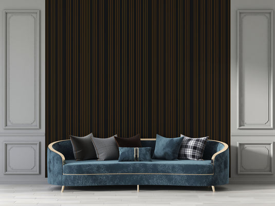 Regal Gold Stripes: Modern Minimal Art