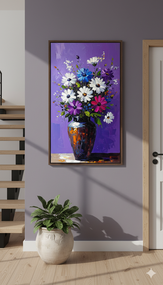 Vibrant Impasto Daisy Bouquet