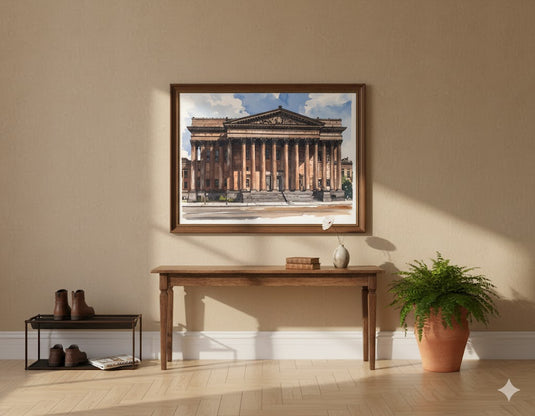 Neoclassical Splendor: Water colour Architectural Study