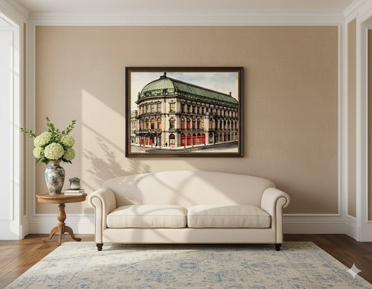 European Boulevard Dome Watercolor