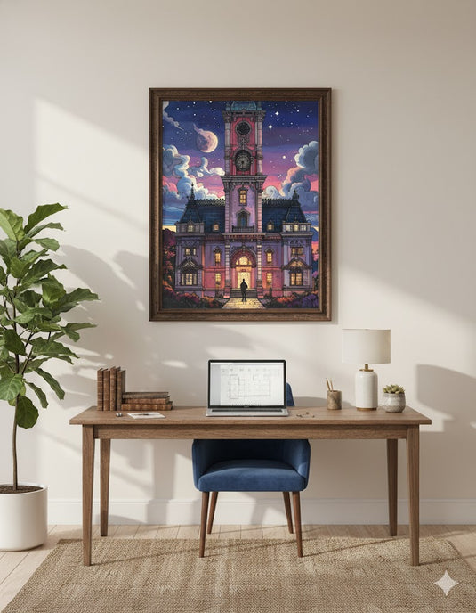 Dreamscape Clock Tower at Dusk