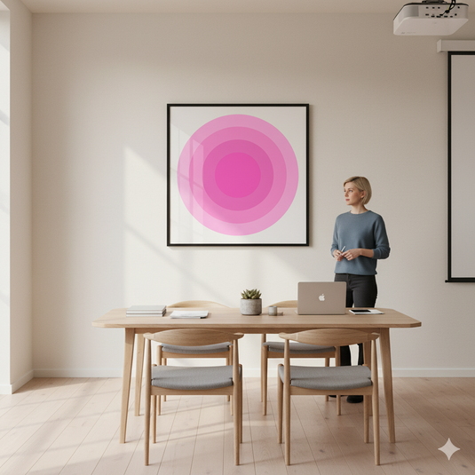 Pink Radiance Abstract Circle Art